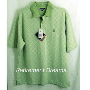 Men's polo shirt size L green Moisture Wick NEW